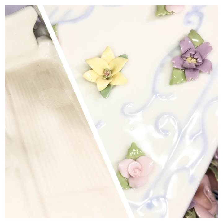 オルゴール ☆ グランドピアノ ☆ バラ ロココ 陶器 オブジェ インテリア