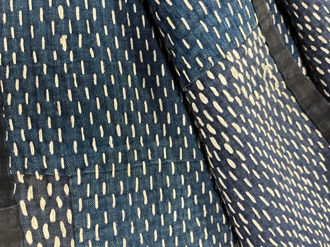 古布木綿希少手刺しラグボロ襴繹