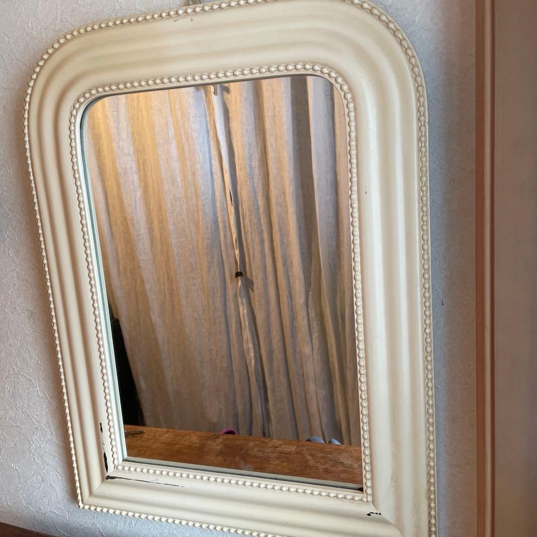 マンズアンティークミラー　鏡　ブロカント　ヨーロッパ　ビンテージ　壁掛け