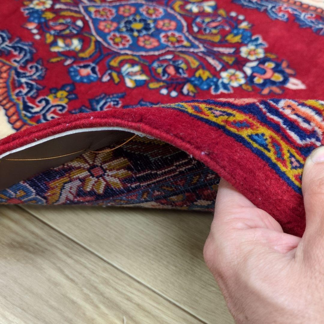 ペルシャ絨毯 手織り 美術品 SAROGH産 91x65 クリーニング済