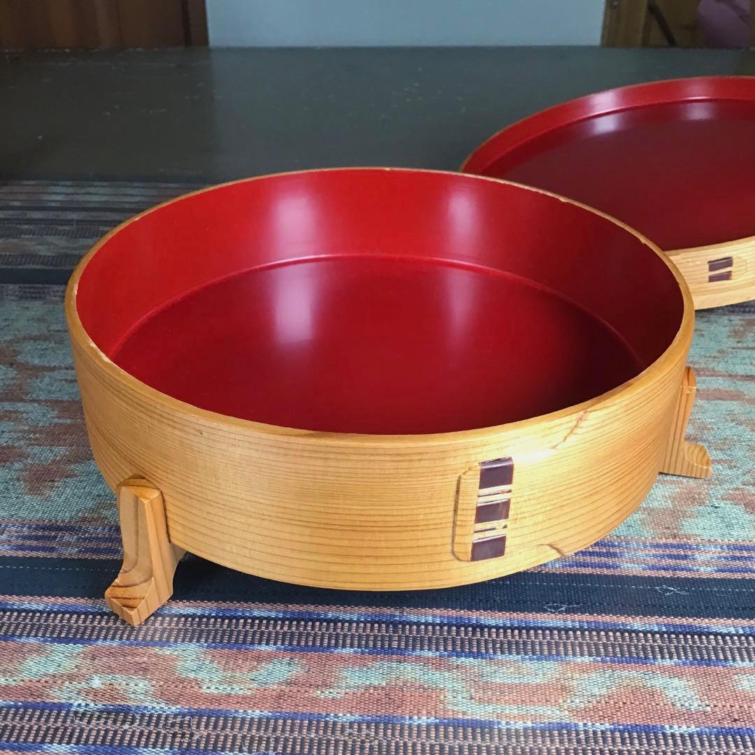 『未使用・小痛み』　大館曲わっぱ　幸助曲げ師　小皿　5枚　中お盆　大お盆　蓋物