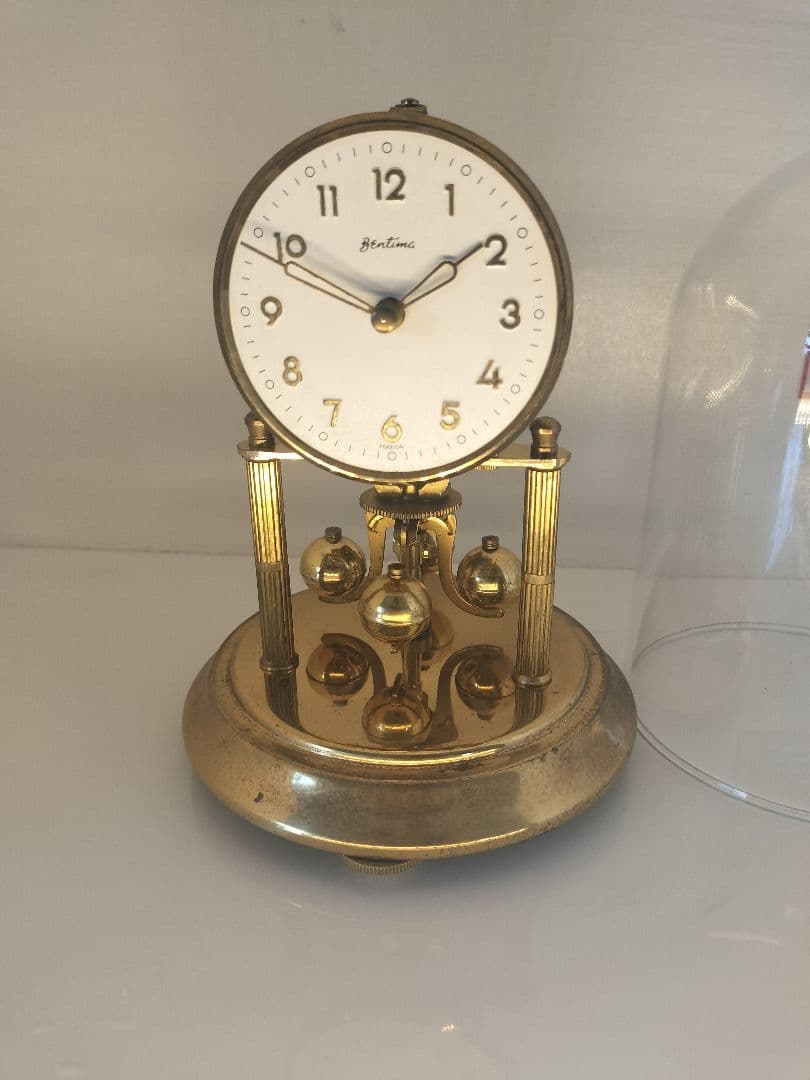 ドイツ製　Bentima ガラスドーム 振り子時計　置時計