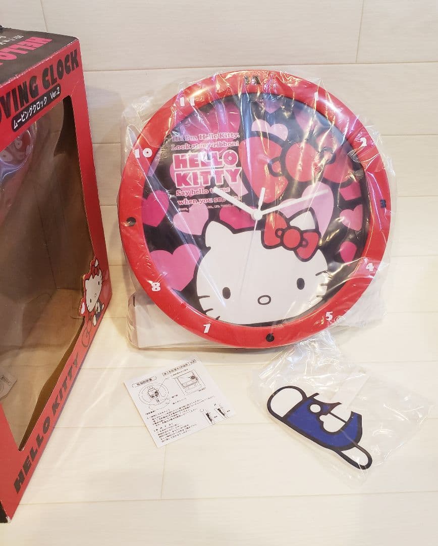 ハローキティ　掛け時計　ムービングクロック　2010年　新品　未使用　サンリオ