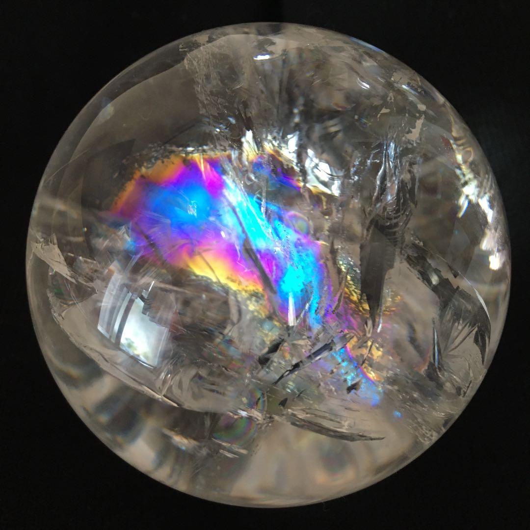【高品質】レインボー水晶丸玉　♡超美品♡