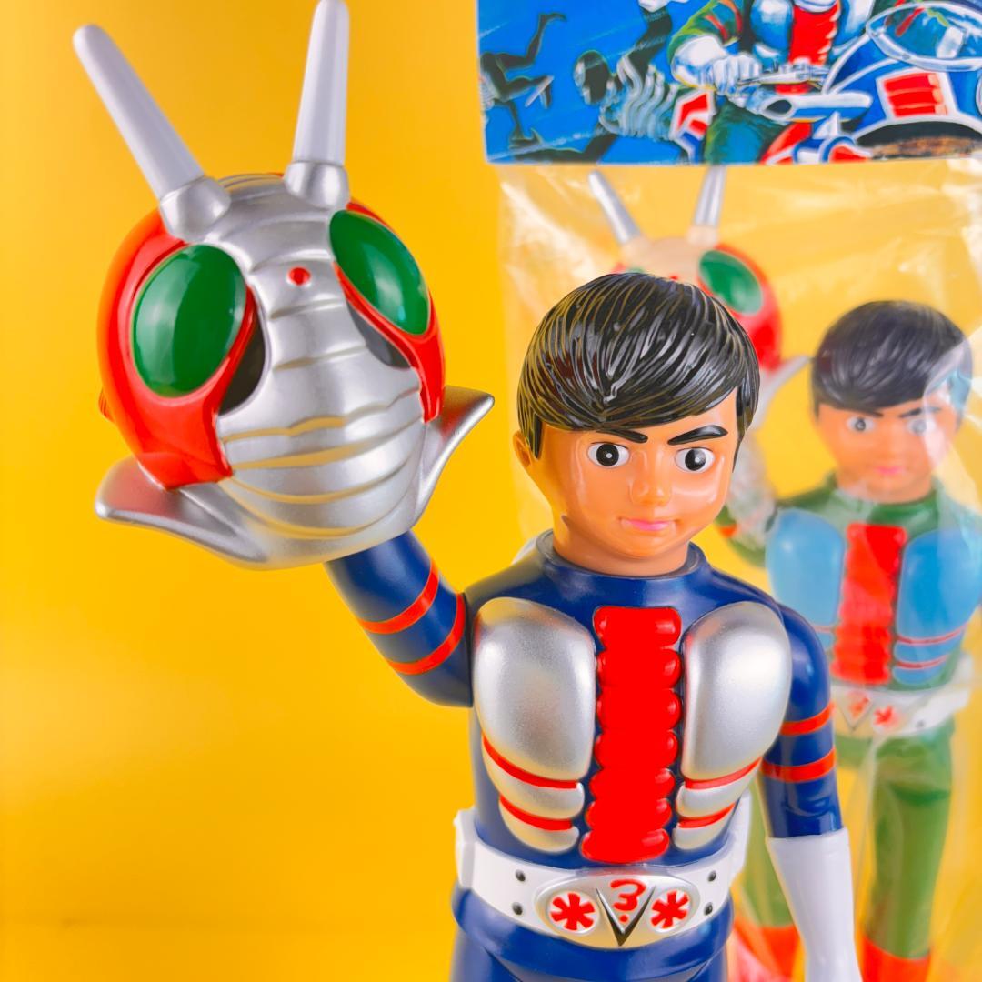 仮面ライダーV3 面取れ 当時物風 珍色 マルサン・ブルマァク・・/やま