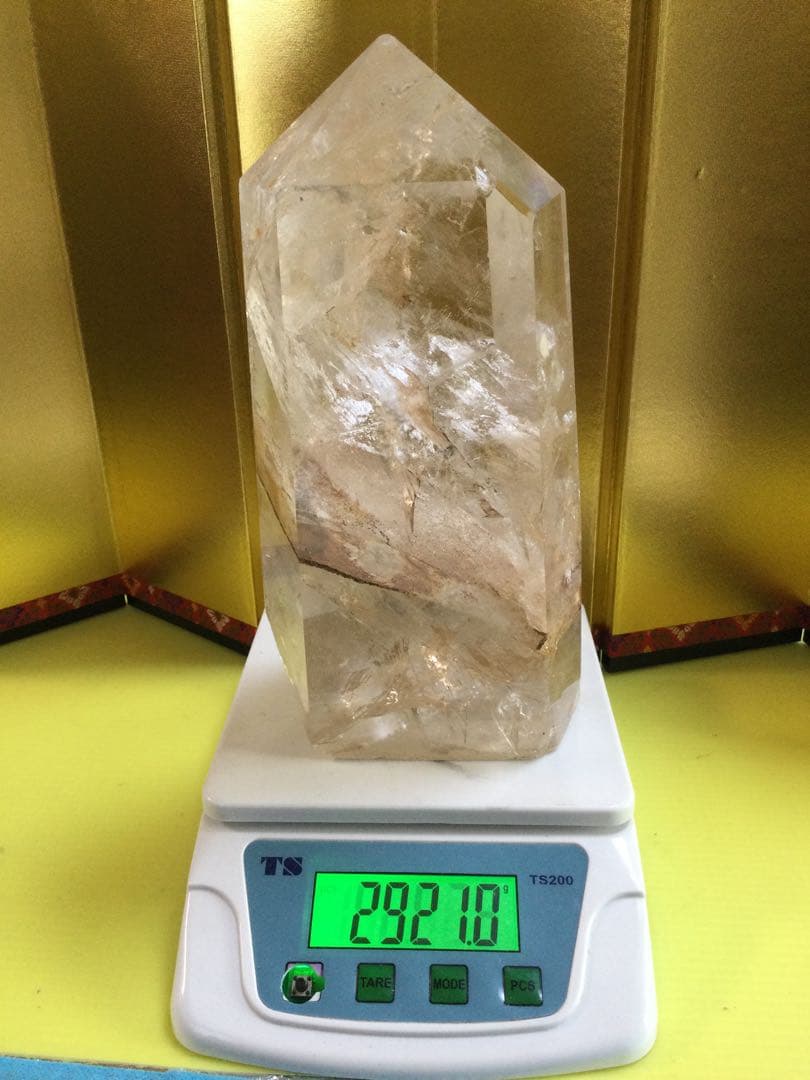 ヒマラヤ水晶6角柱　虹入り　極上品　水晶　観賞石