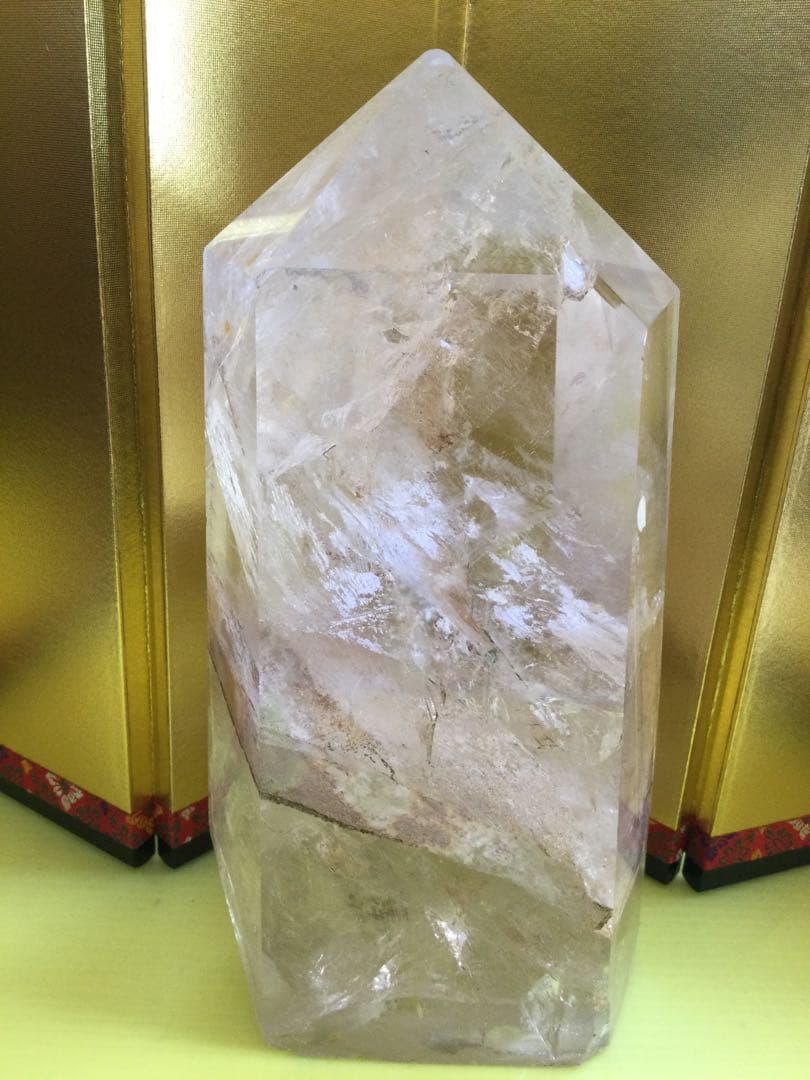 ヒマラヤ水晶6角柱　虹入り　極上品　水晶　観賞石