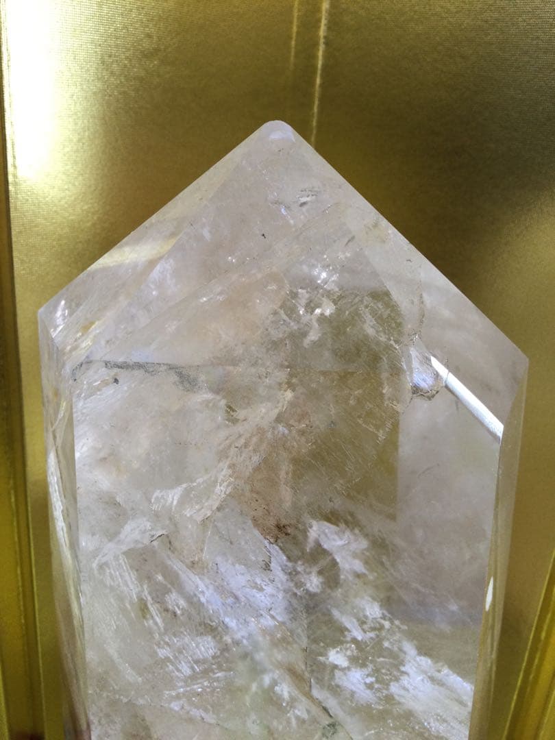 ヒマラヤ水晶6角柱　虹入り　極上品　水晶　観賞石