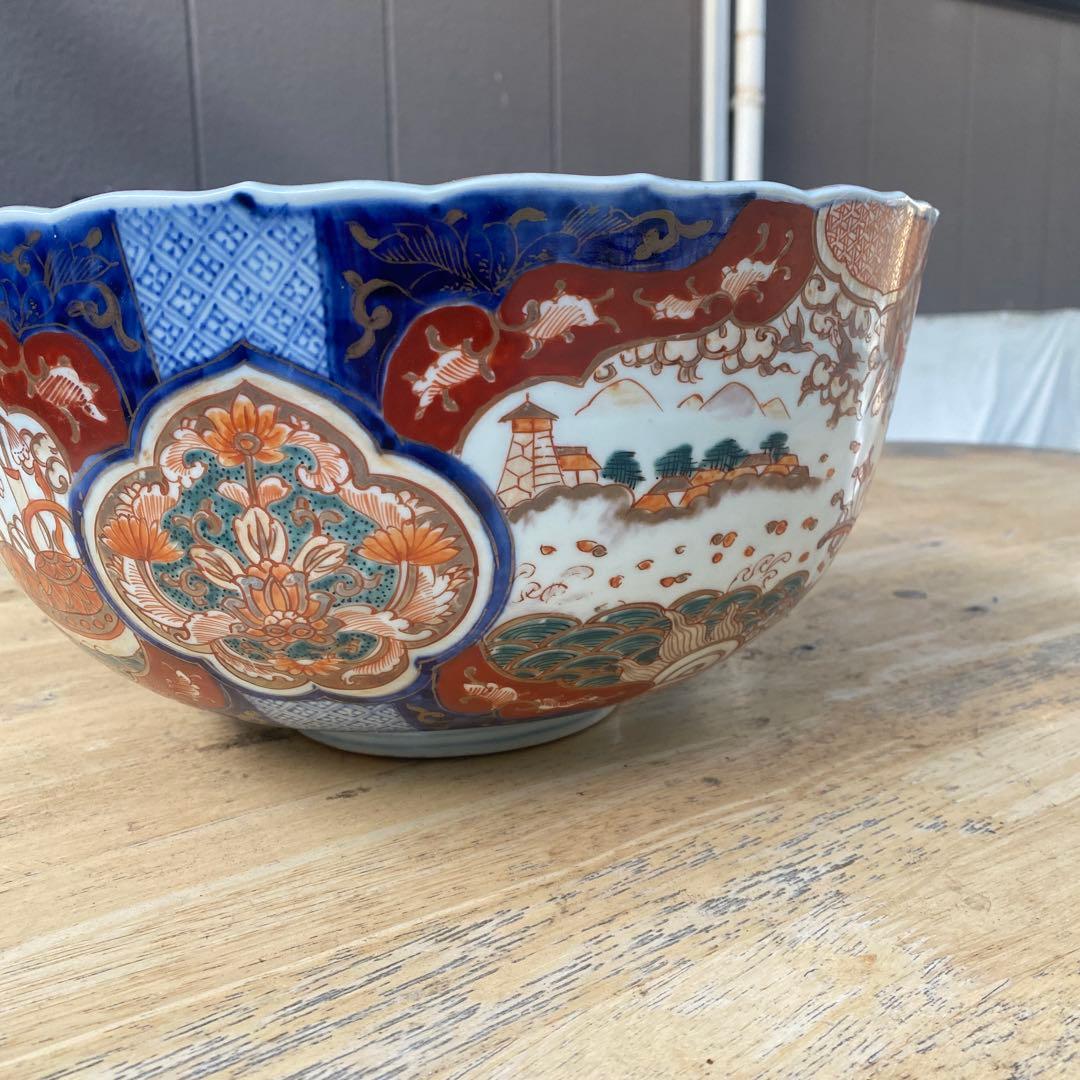 古伊万里 金彩 色絵大鉢 直径32cmX高さ15.5cm