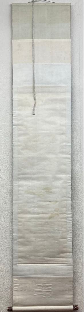 B316b「古画 色彩立雛図」掛軸 作者不詳 桃の節句 葵紋竹屋町裂・和紙