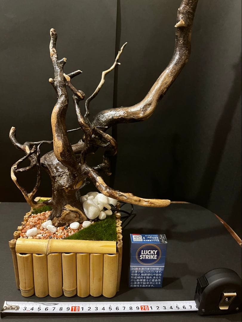 自然が灯る。流木×竹×間接LEDの一点物インテリア