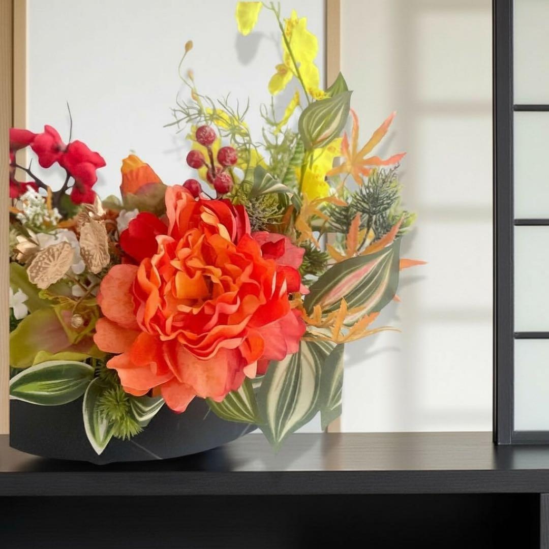 迎春アレンジメント 特大｜新春の華やぎを飾る和モダンフラワー｜正月飾り 造花