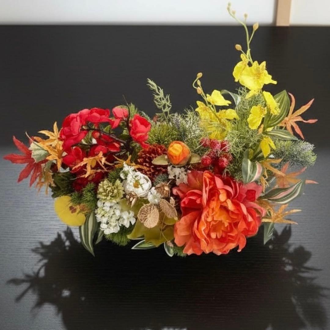 迎春アレンジメント 特大｜新春の華やぎを飾る和モダンフラワー｜正月飾り 造花