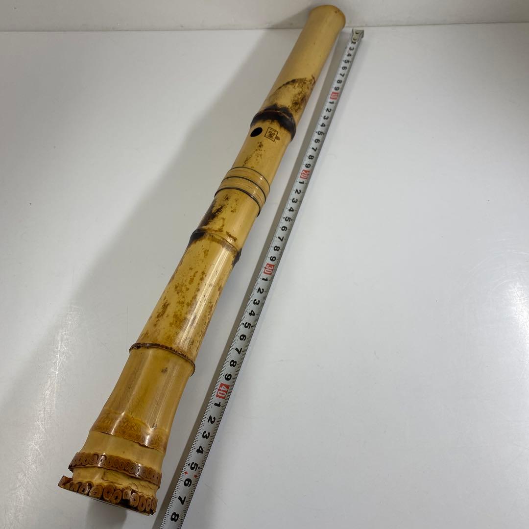 都山流　一翠　中継銀三線尺八　味のある一品全長48㎝トヒチ東な7-0415☆2F