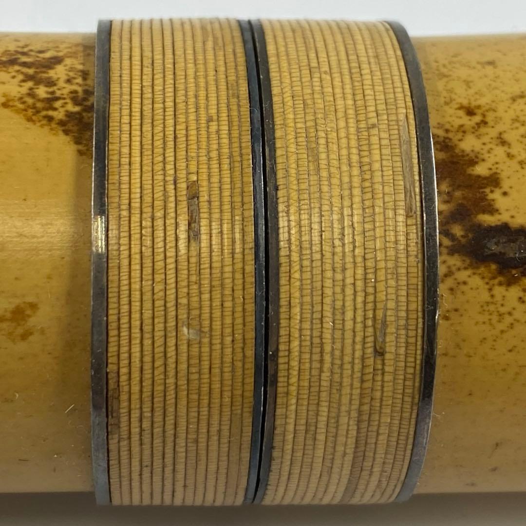 都山流　一翠　中継銀三線尺八　味のある一品全長48㎝トヒチ東な7-0415☆2F