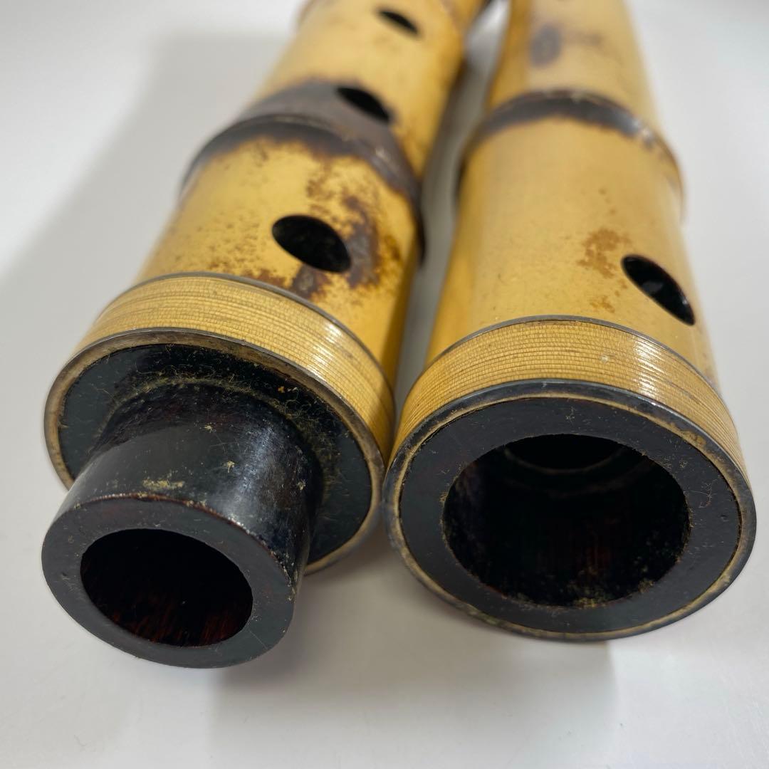 都山流　一翠　中継銀三線尺八　味のある一品全長48㎝トヒチ東な7-0415☆2F