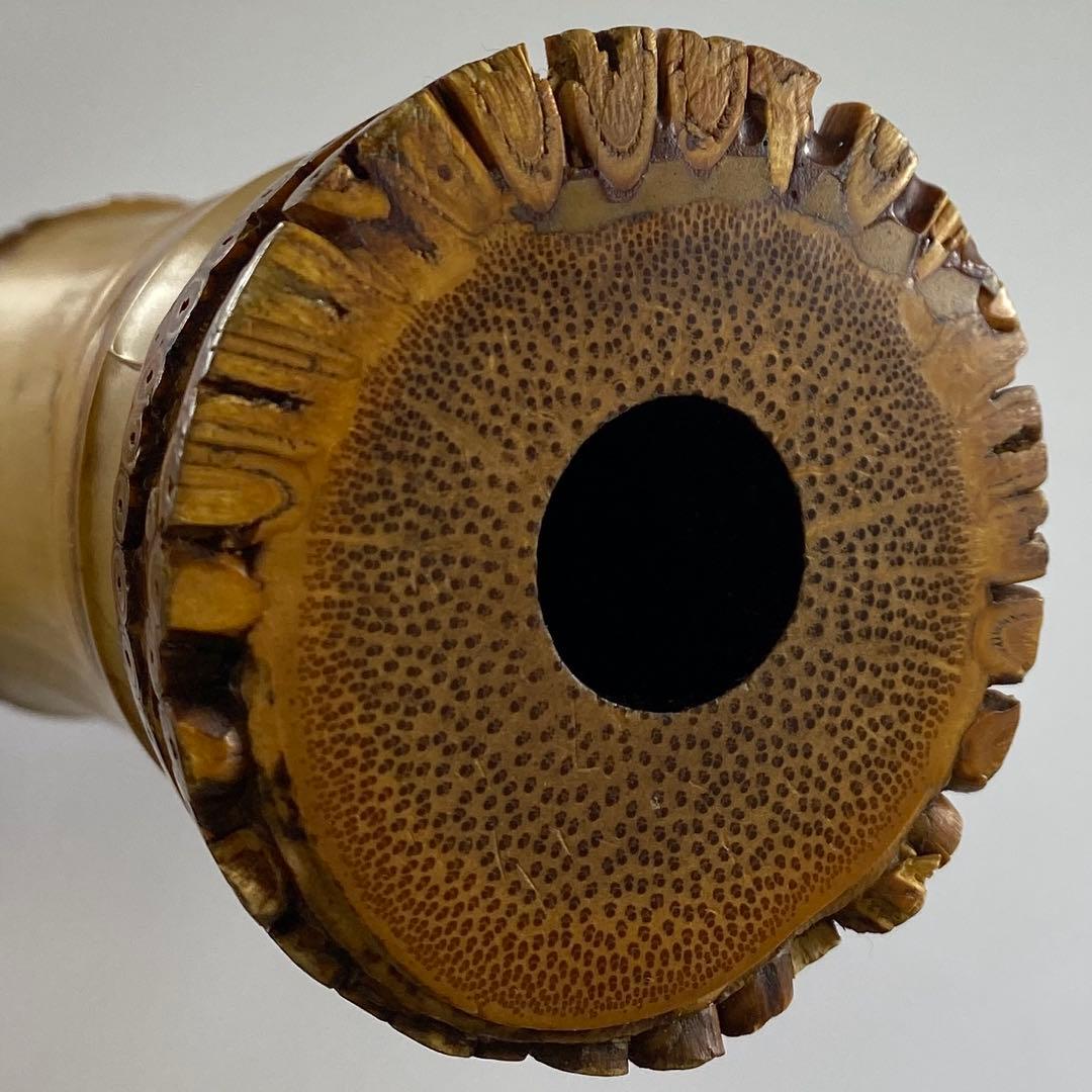 都山流　一翠　中継銀三線尺八　味のある一品全長48㎝トヒチ東な7-0415☆2F