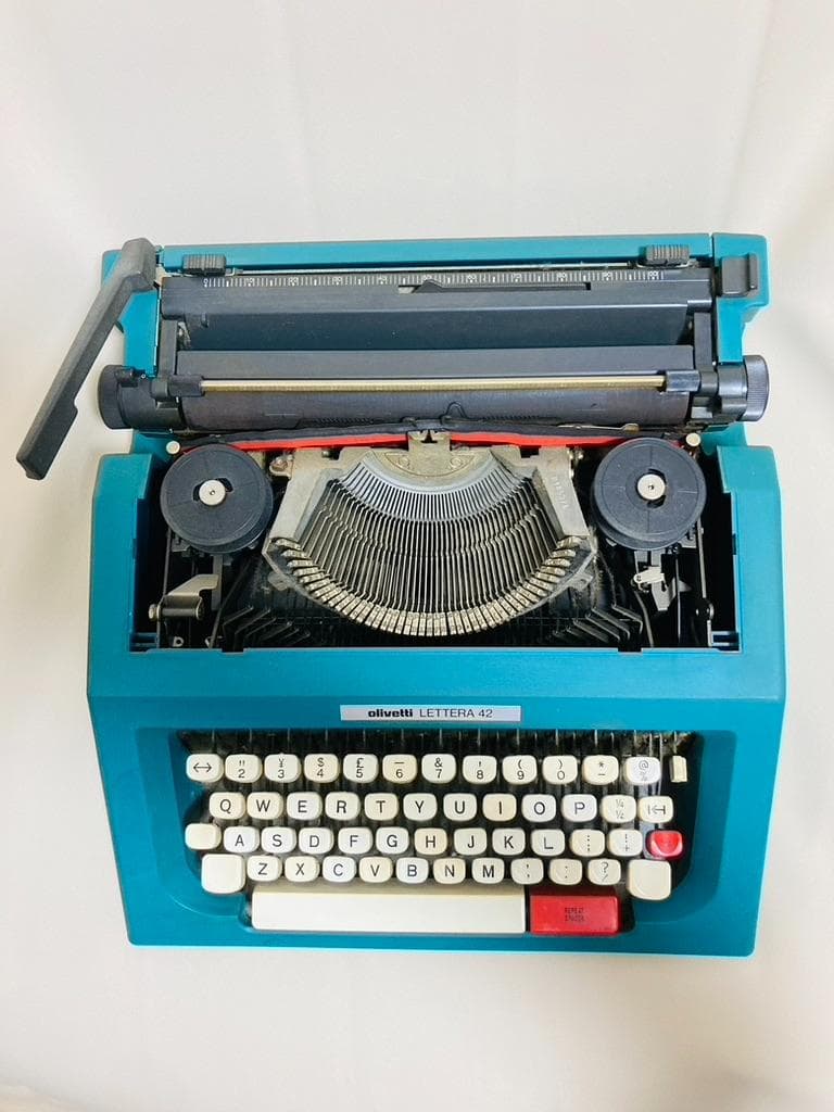 タイプライター olivetti LETTERA42 ブルーグリーン ジャンク品