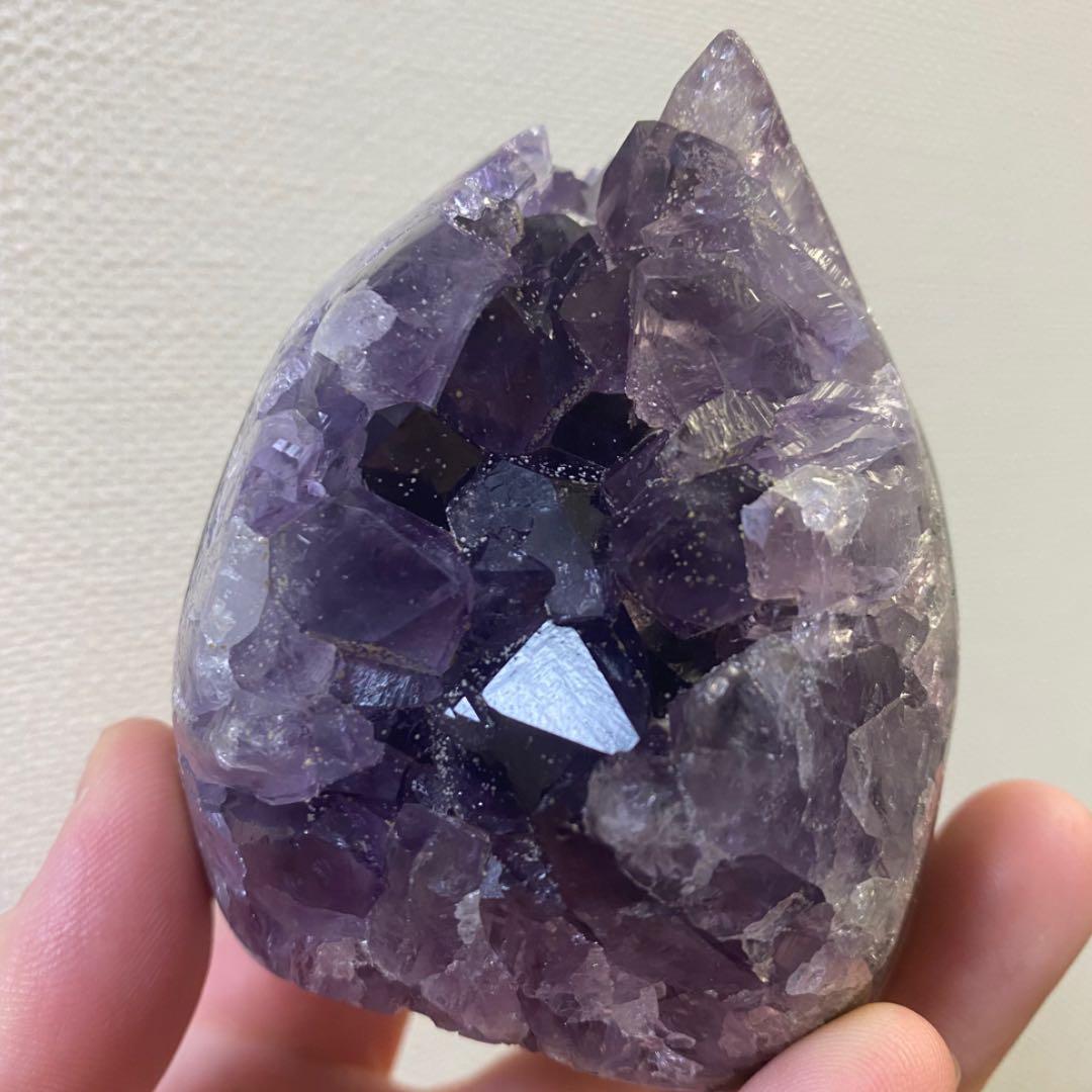 濃紫の煌めきウルグアイ産☆レインボーアメジストクラスター パワーストーンA244