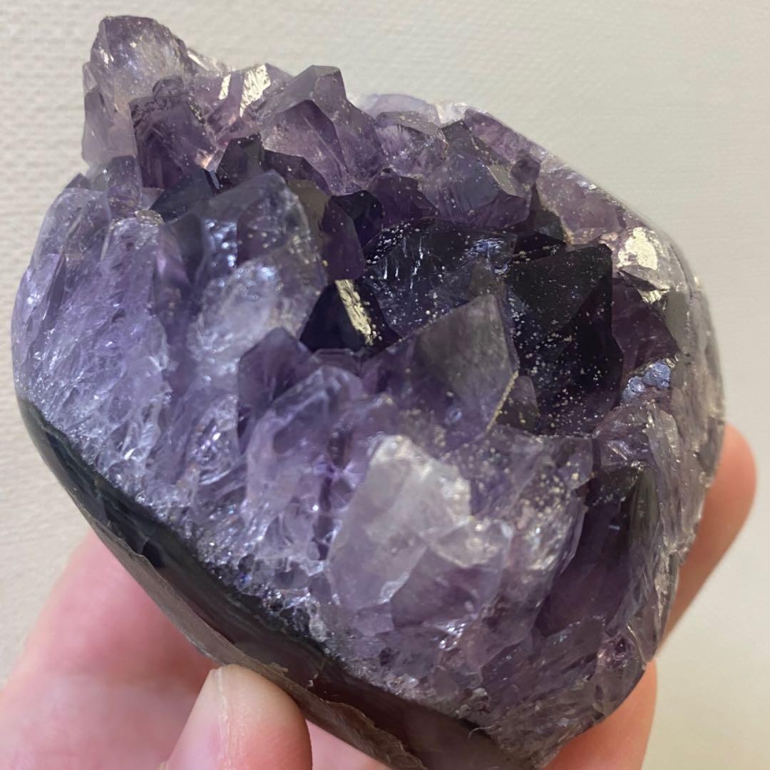 濃紫の煌めきウルグアイ産☆レインボーアメジストクラスター パワーストーンA244