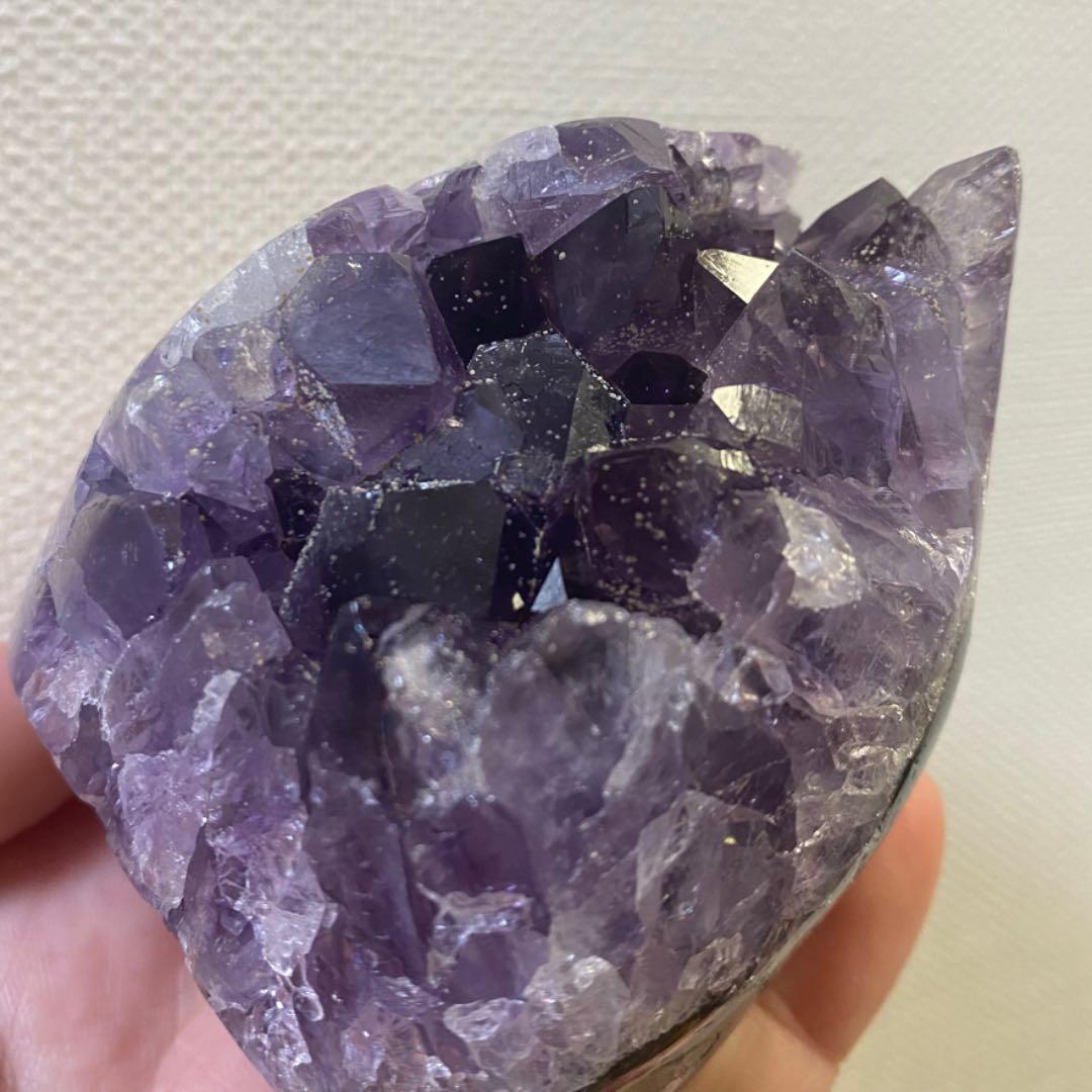 濃紫の煌めきウルグアイ産☆レインボーアメジストクラスター パワーストーンA244