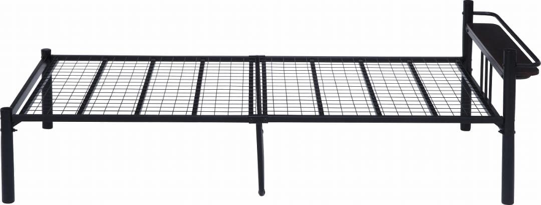 【新品・送料無料】宮付　シングルベッド　タンテ　ブラック