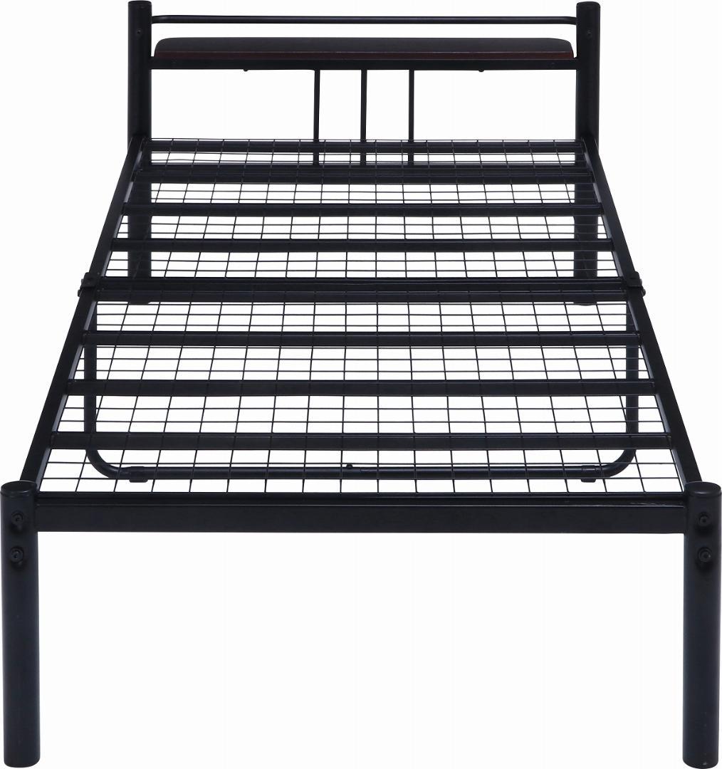 【新品・送料無料】宮付　シングルベッド　タンテ　ブラック