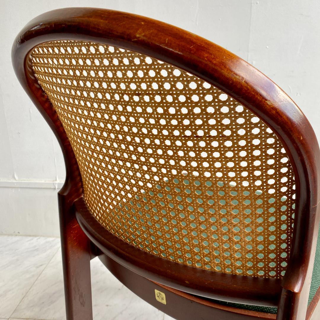 秋田木工 籐張り ダイニングチェア 曲木 椅子 ビンテージ 昭和レトロ