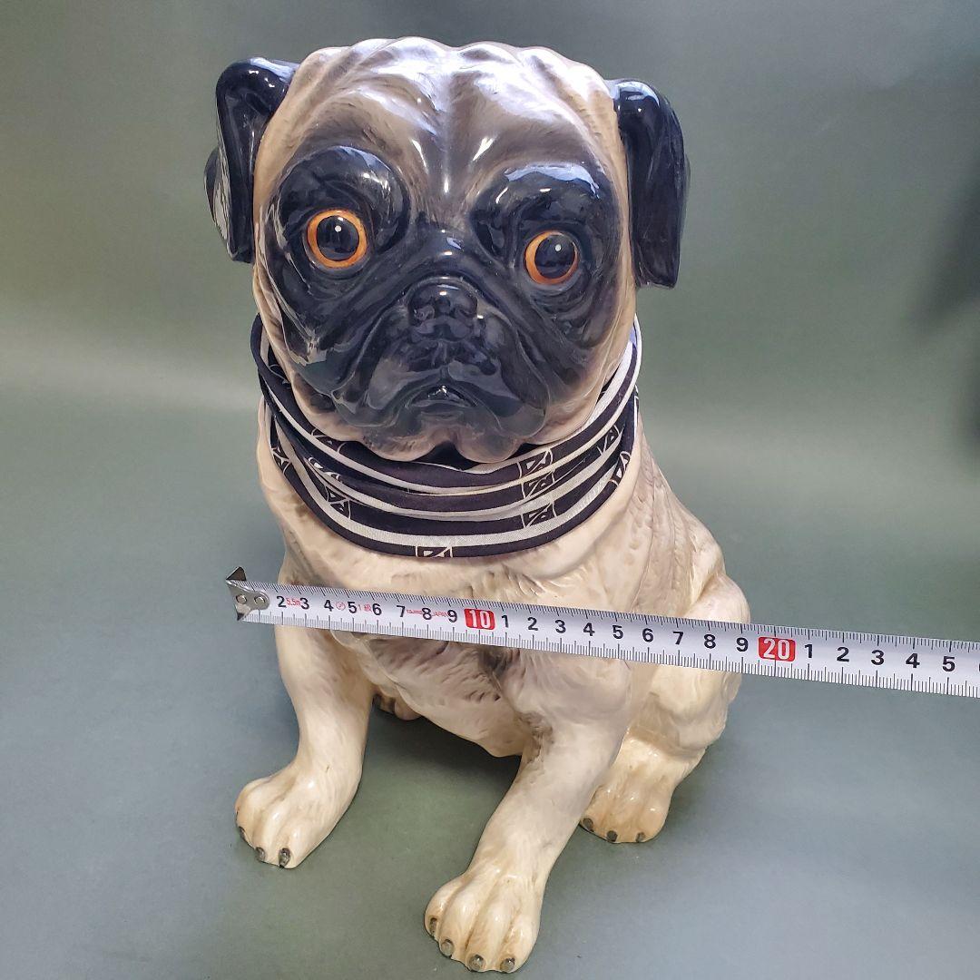 置物　動物置物　陶器　パグ　犬　オブジェ　インテリア　玄関用品　用品　ガーデン