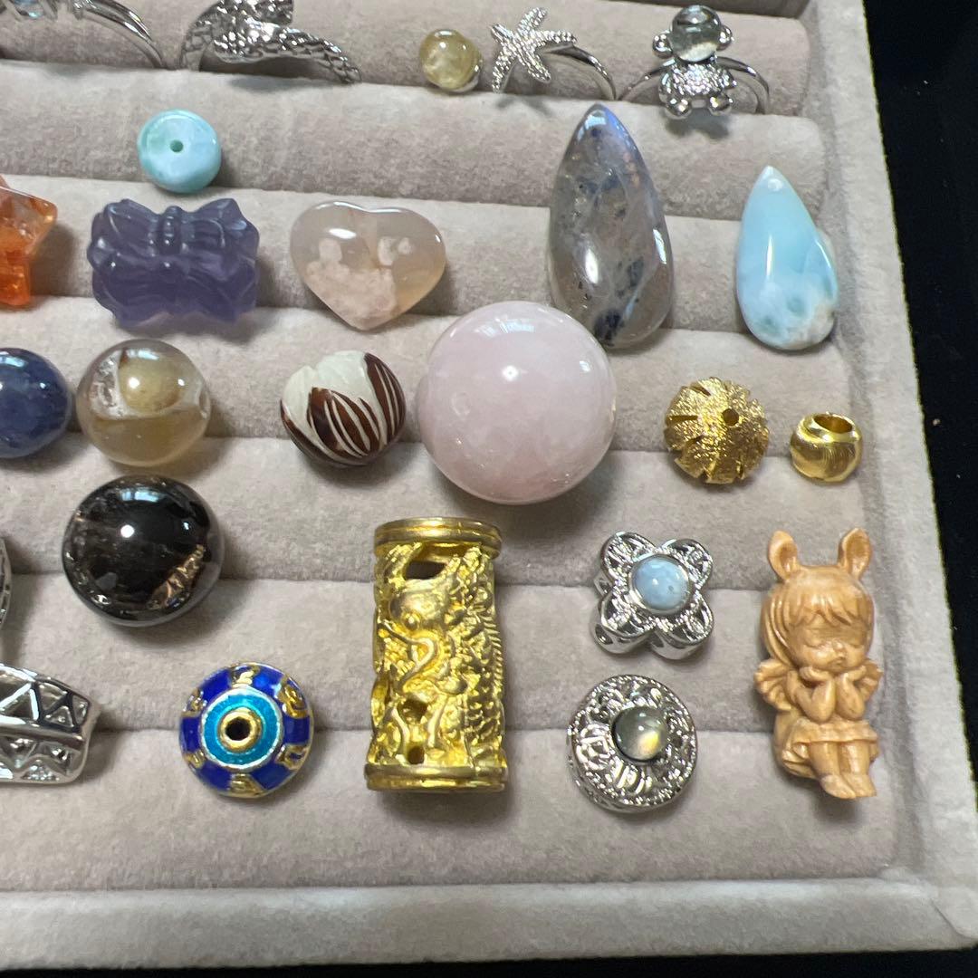 総額3万以上！天然石まとめ売り①パーツやブレスレット　ラリマー3点　カイヤナイト