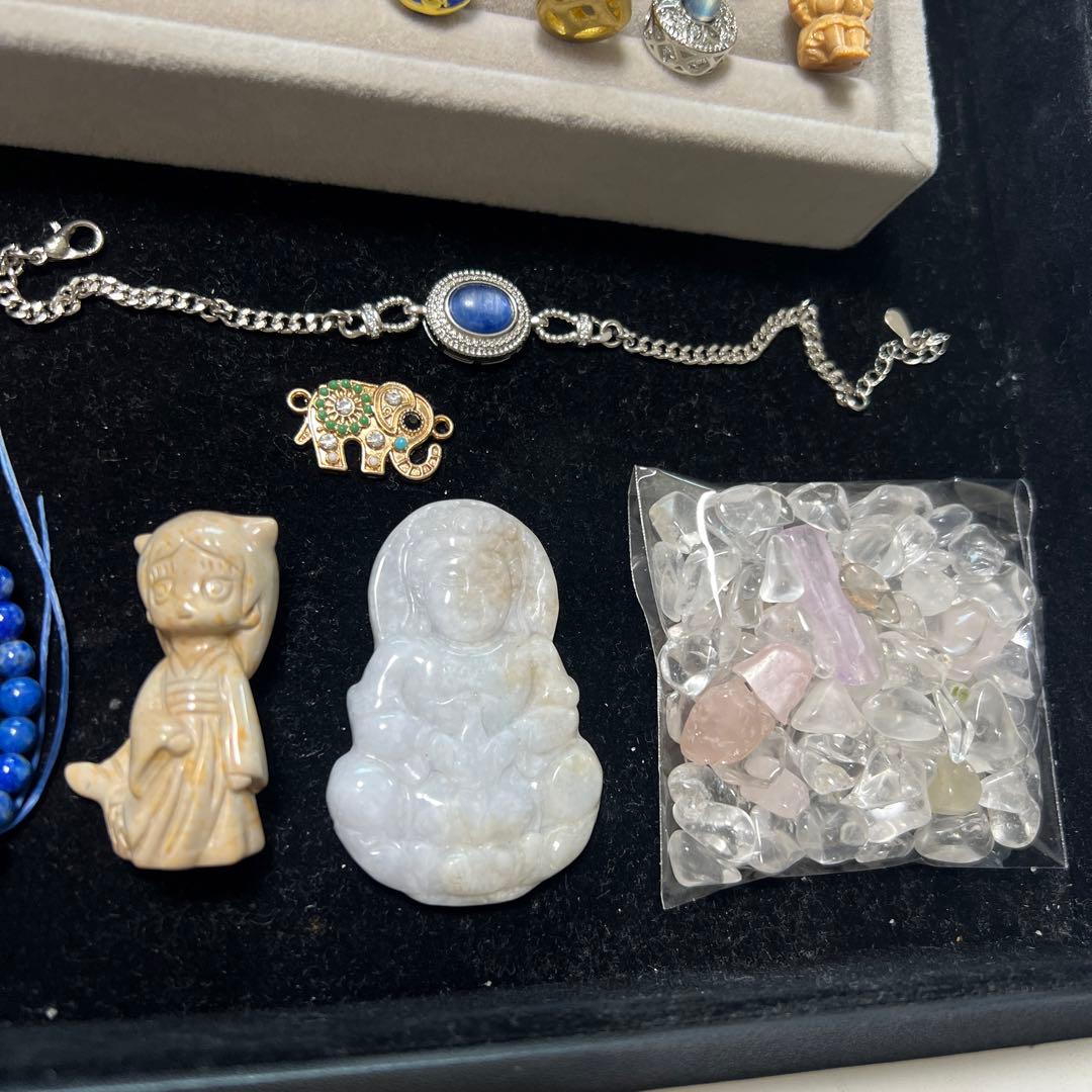 総額3万以上！天然石まとめ売り①パーツやブレスレット　ラリマー3点　カイヤナイト