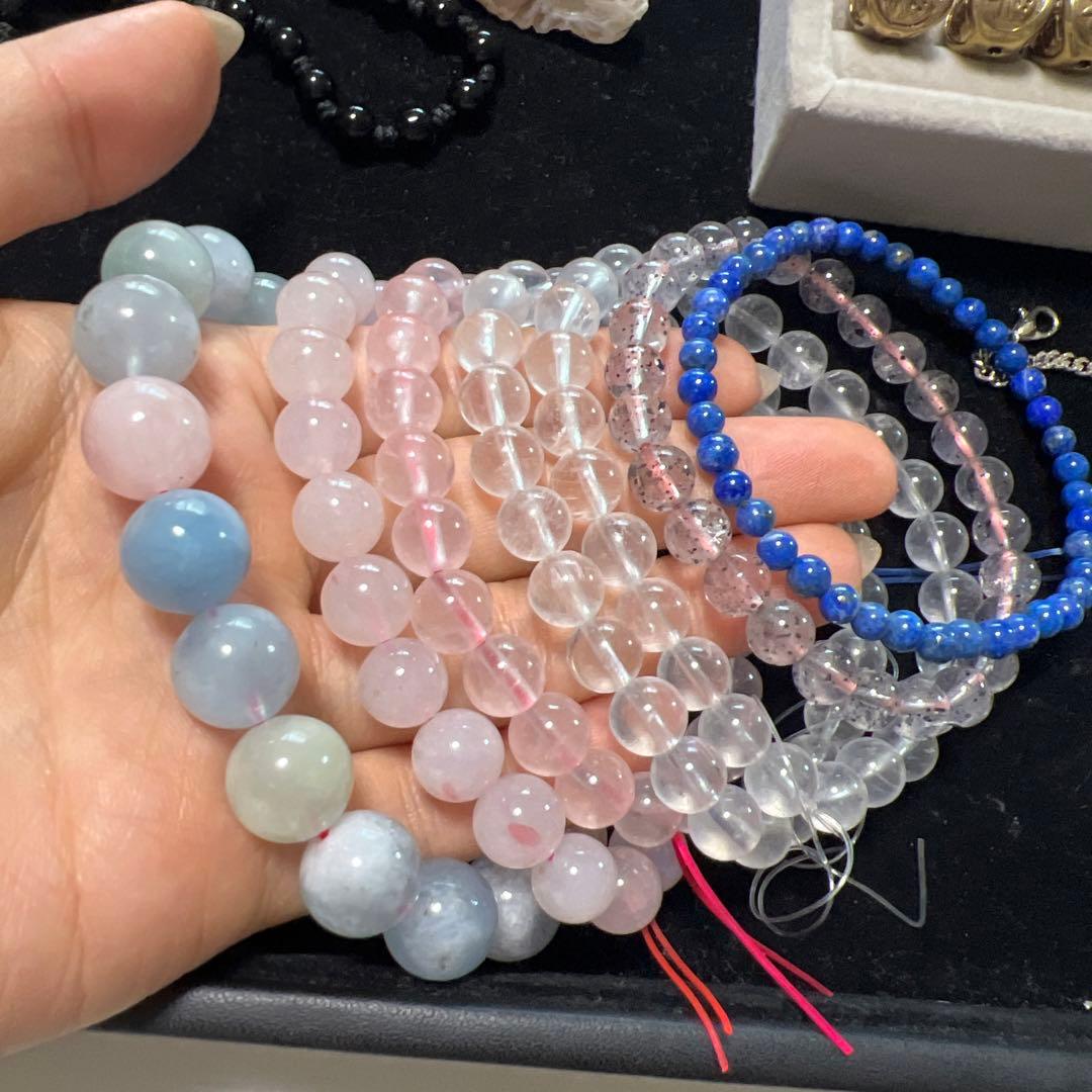 総額3万以上！天然石まとめ売り①パーツやブレスレット　ラリマー3点　カイヤナイト