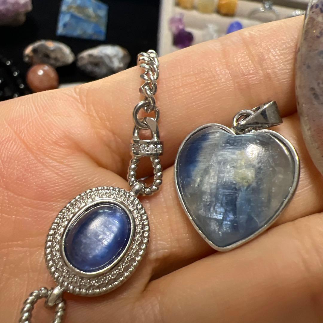 総額3万以上！天然石まとめ売り①パーツやブレスレット　ラリマー3点　カイヤナイト