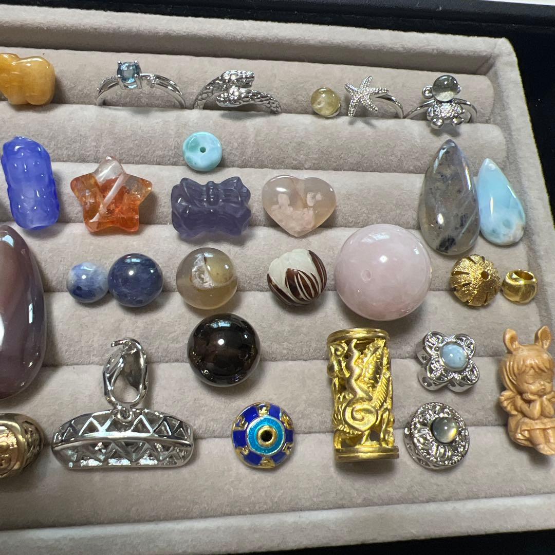 総額3万以上！天然石まとめ売り①パーツやブレスレット　ラリマー3点　カイヤナイト