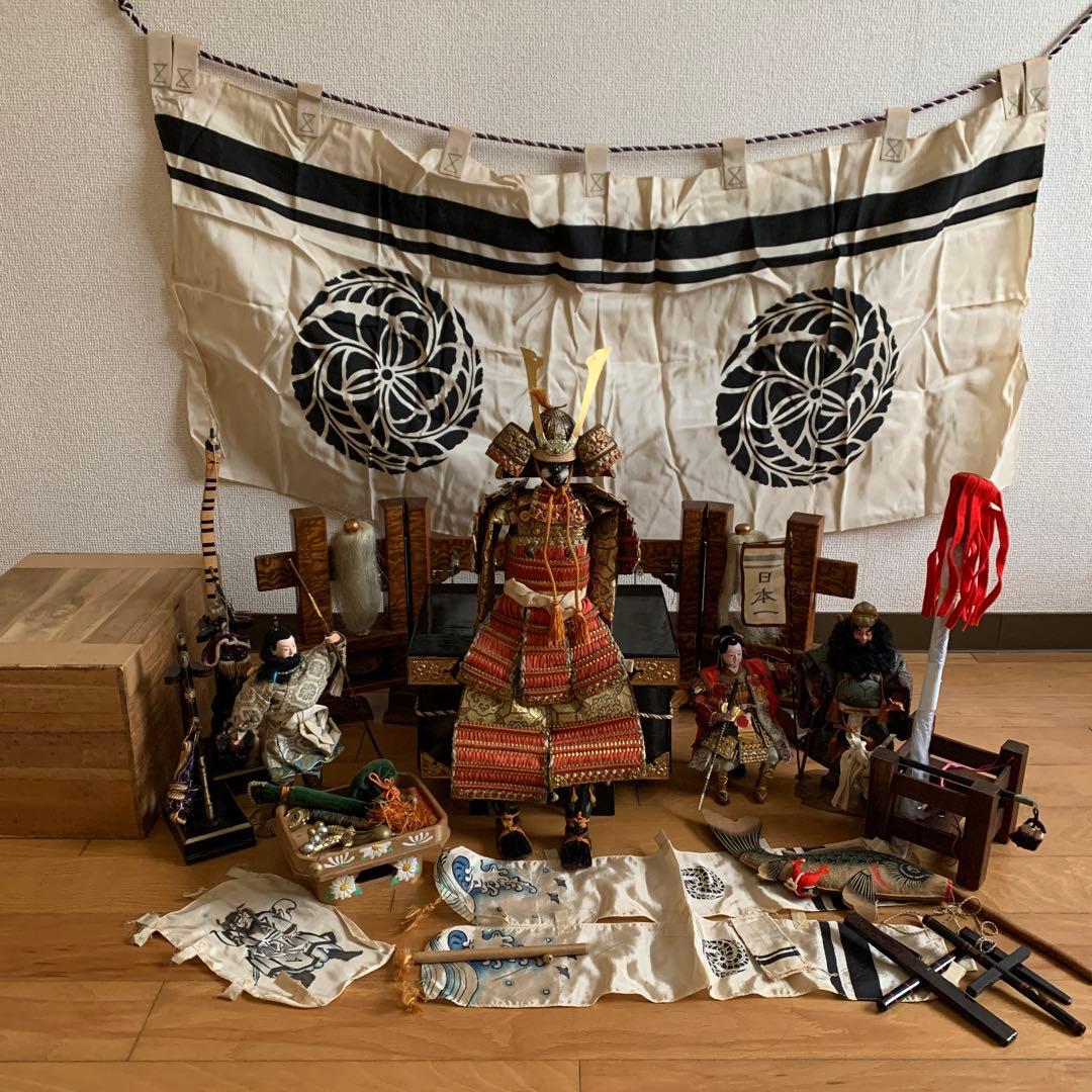 五月人形　昭和レトロ　鎧　兜　子供の日　鯉のぼり　ヴィンテージ　ジャンク