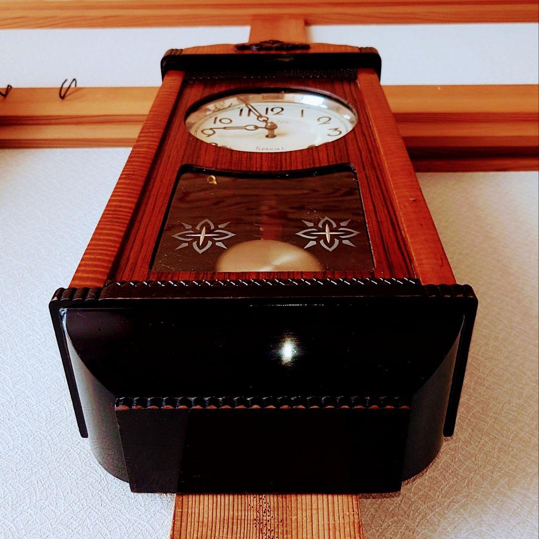 〈完動・美品〉Apollo時計社　宮型ゼンマイ振り子時計　ボンボン時計古時計