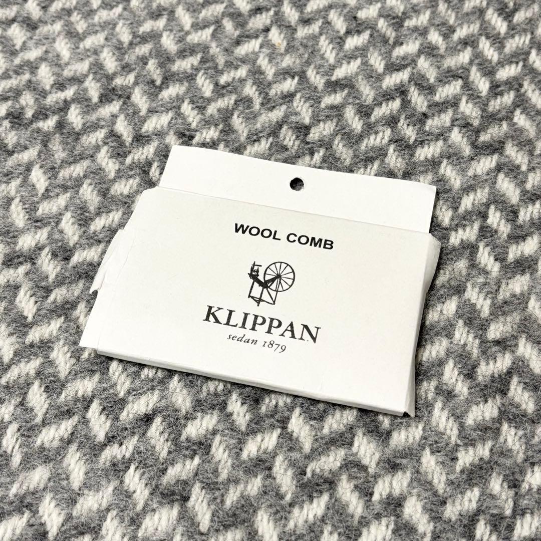 【美品】KLIPPAN クリッパン ウール ブランケット ポルカ グレー
