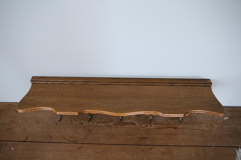 フランスアンティーク木製ウォールフック/シェルフ/壁掛けラック(86-175)