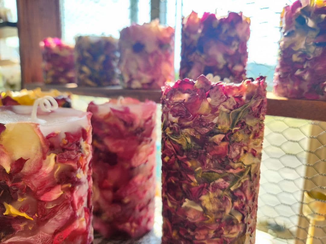 【受注販売】2つセット ローズキャンドルLサイズ ボタニカルキャンドル