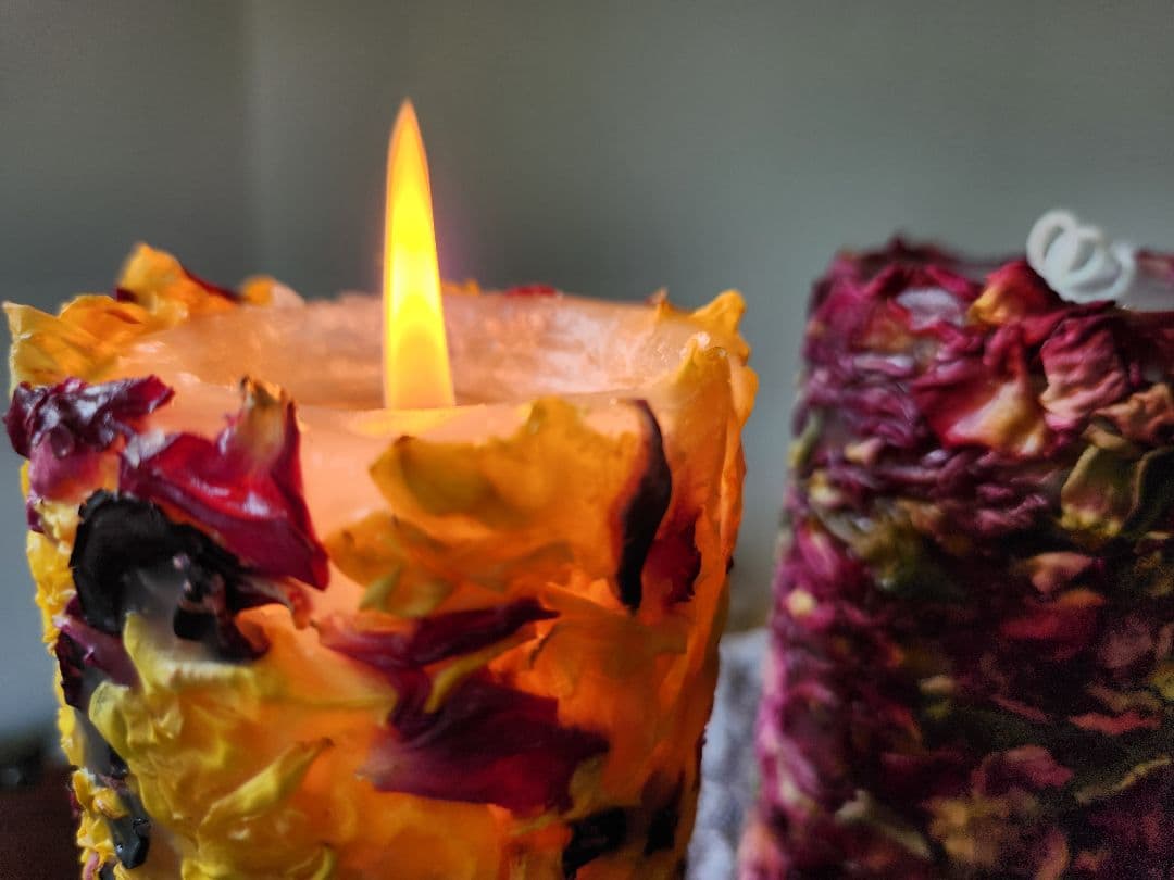 【受注販売】2つセット ローズキャンドルLサイズ ボタニカルキャンドル