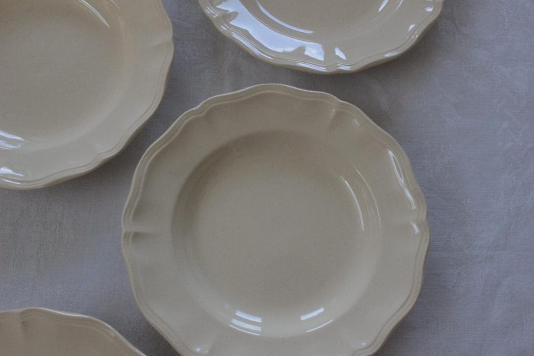 2枚セット　D・サルグミンヌ 花リムアイボリー25cm