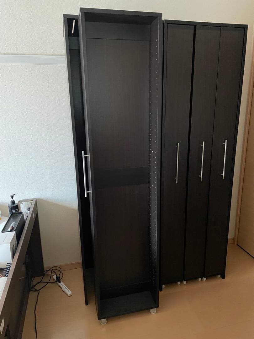 山善 すきま収納 本棚 3列 7段 DCR-F7+R2+R1 1/2(棚)