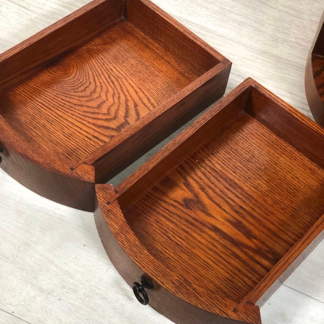 李朝家具　丸型テーブル　丸型チェスト　収納　小物入れ