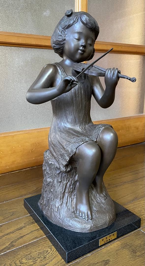 Bronze Statueブロンズ像『かなでる』 玉野 勢三 作品 置物オブジェ