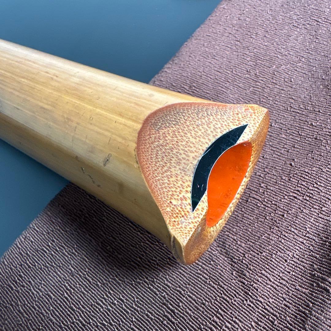 尺八 竹尺八 都山流 在銘 篁山調 精華 二印 銀三線 全長約55cm r2