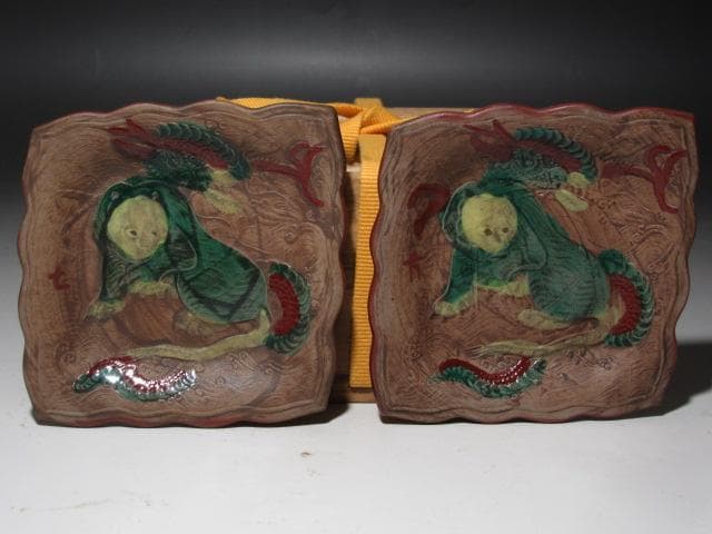 ★　古萬古　絵萬古　銘々皿　味わいある品です★x479