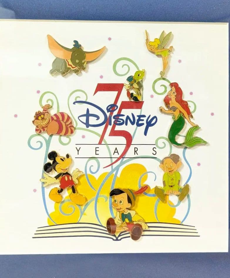 ディズニー 75周年フレームアートピンバッチ世界限定75周年を記念して
