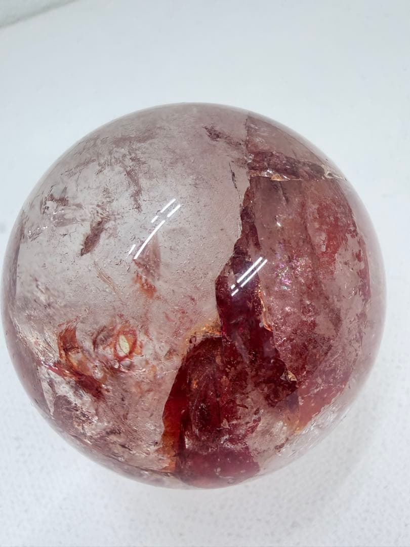 ファイヤークォーツ　スフィア　丸玉　虹　C