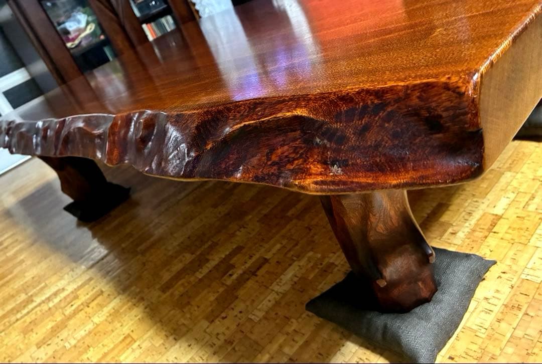 欅の一枚板　座卓　無垢　 ローテーブル　昭和レトロ