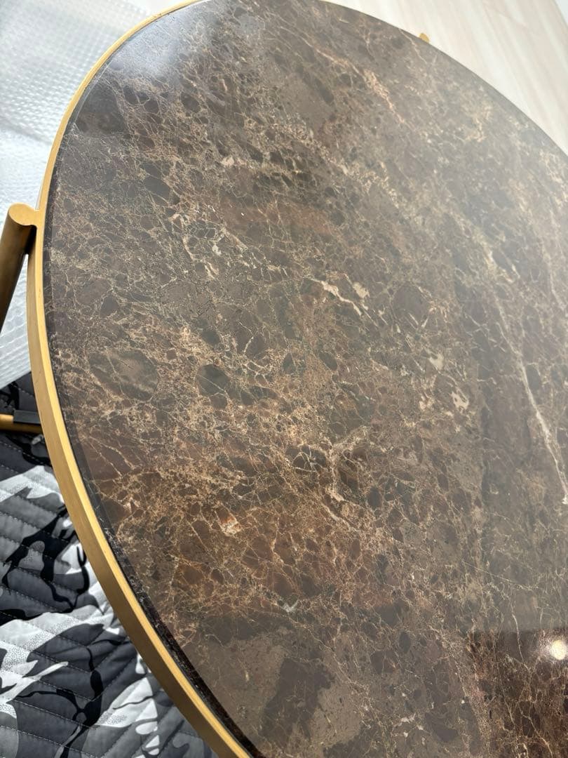 特価！クラッシュゲート 大理石 円形テーブル ローテーブル